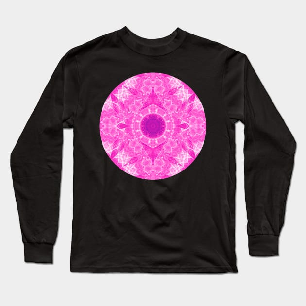 Pink kaleidoscope in the round Long Sleeve T-Shirt by hereswendy
